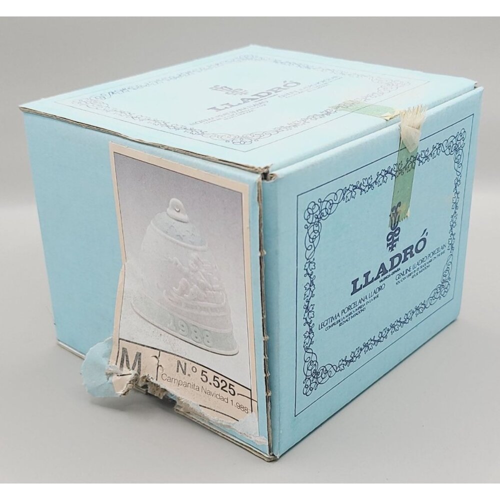 Lladro 1988 Christmas Bell Ornament Box & Certificate Porcelain Santa Reindeer - Picture 6 of 11